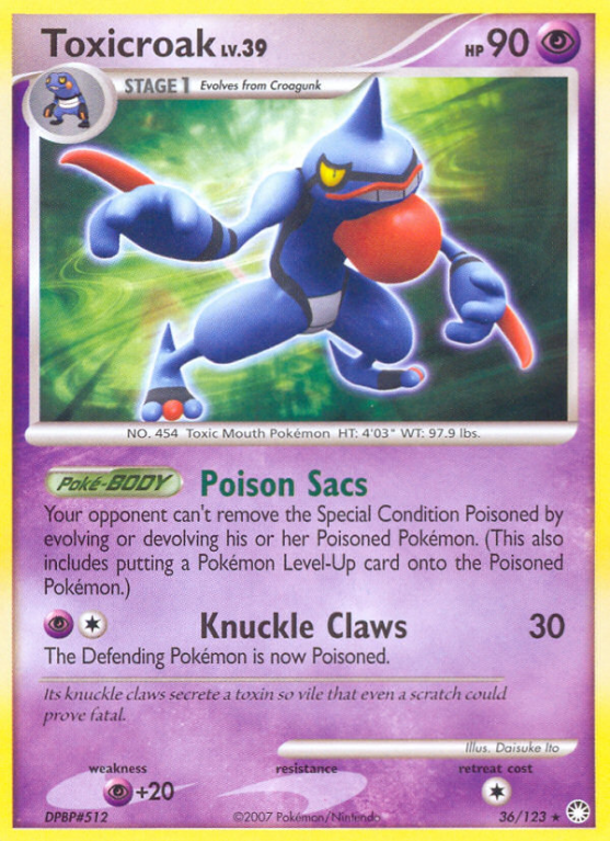 Toxicroak 36/123 Diamond & Pearl Mysterious Treasures