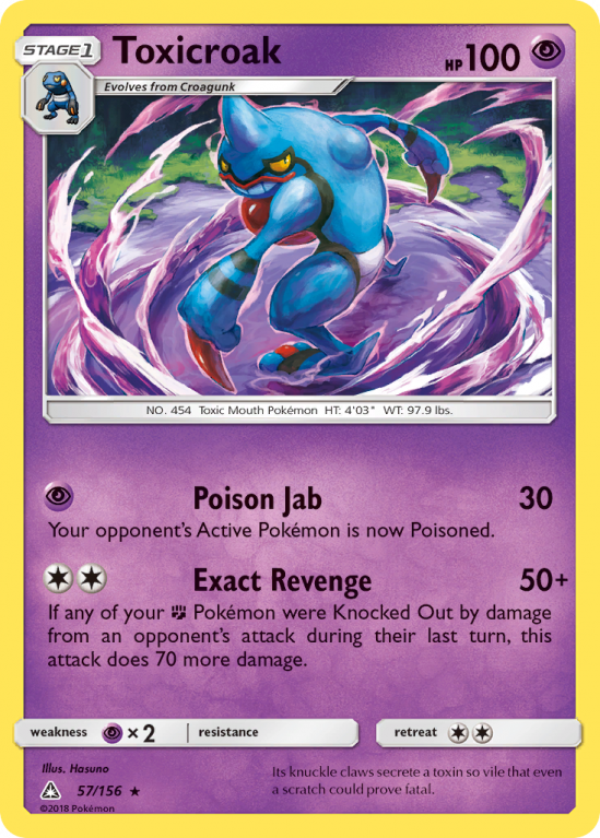 Toxicroak 57/156 Sun & Moon Ultra Prism