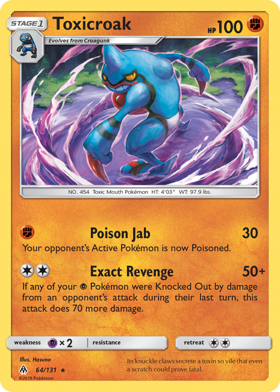 Toxicroak 64/131 Sun & Moon Forbidden Light