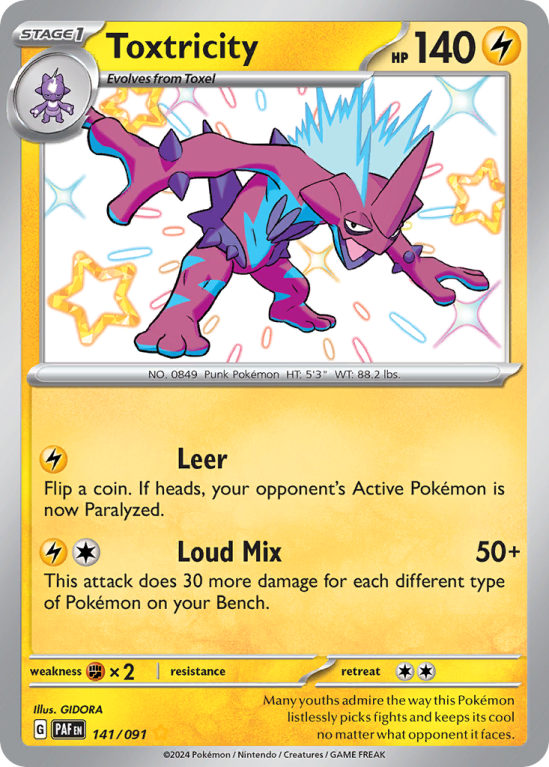 Toxtricity 141/91 Scarlet & Violet Paldean Fates