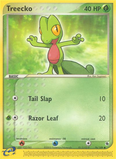 Treecko 76/109 EX Ruby & Sapphire