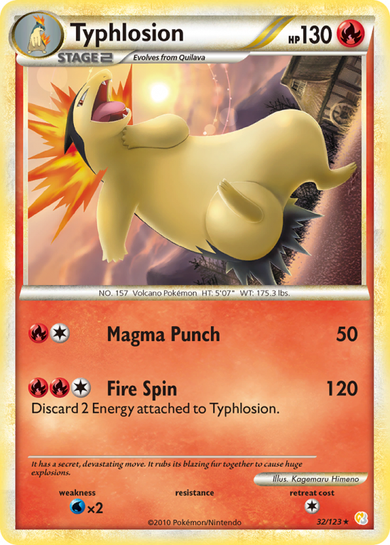 Typhlosion 32/123 HeartGold & SoulSilver HeartGold & SoulSilver