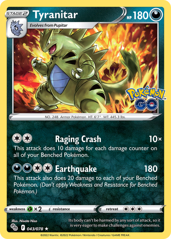 Tyranitar 43/78 Sword & Shield Pokémon GO