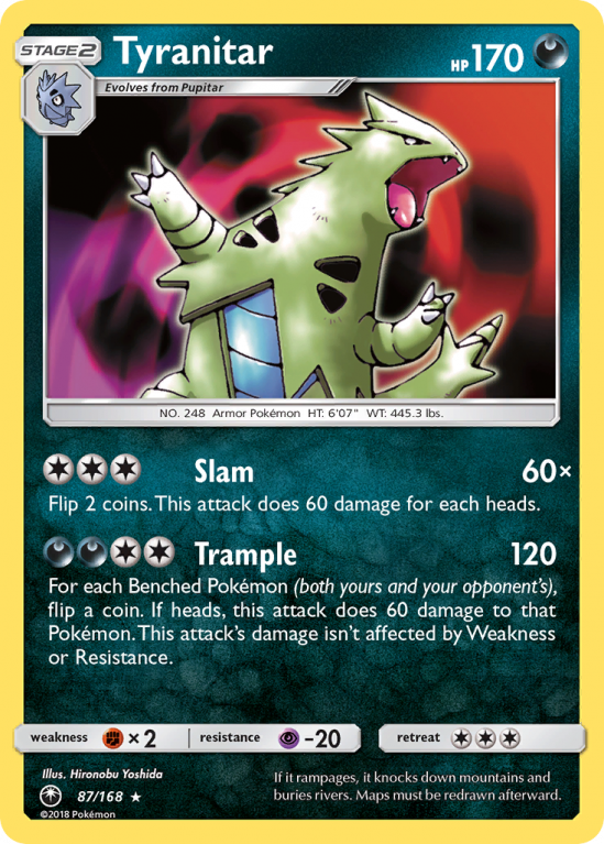 Tyranitar 87/168 Sun & Moon Celestial Storm