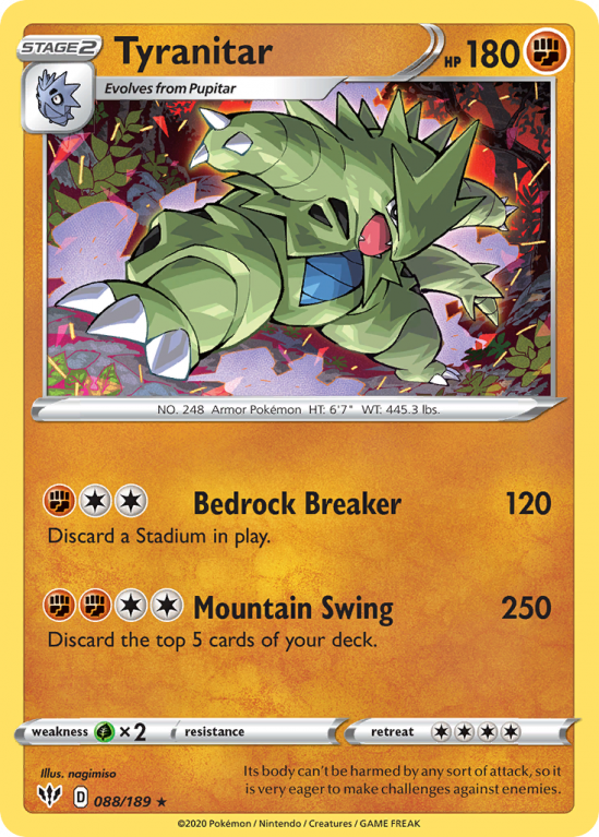 Tyranitar 88/189 Sword & Shield Darkness Ablaze