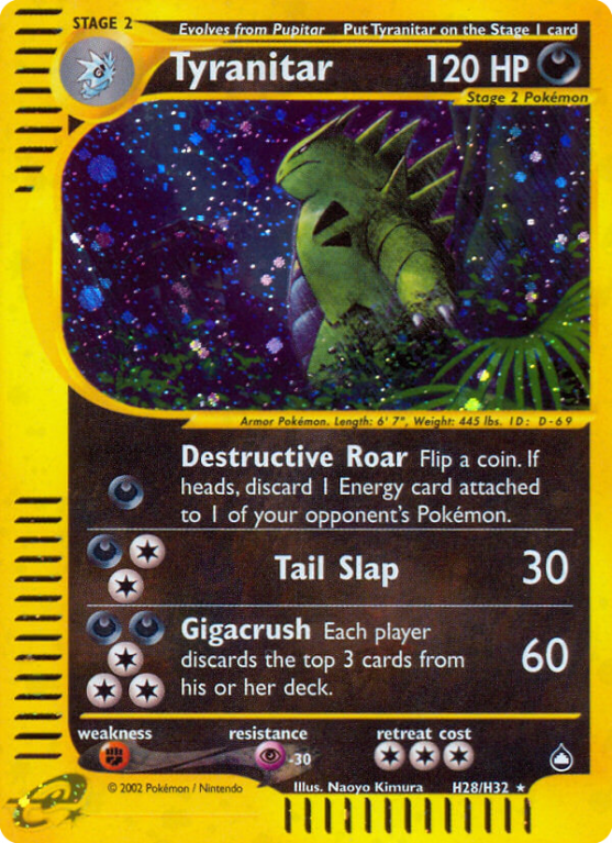 Tyranitar H28/186 E-Card Aquapolis