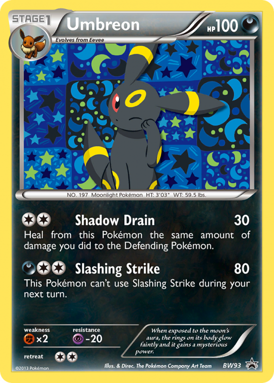 Umbreon BW93/101 Black & White BW Black Star Promos