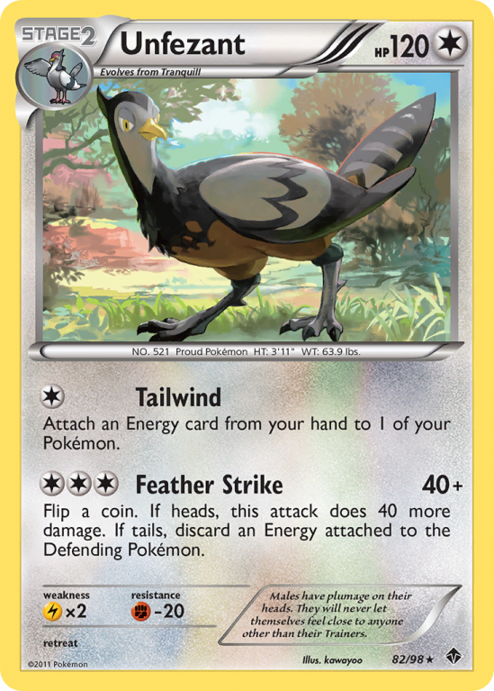 Unfezant 82/98 Black & White Emerging Powers