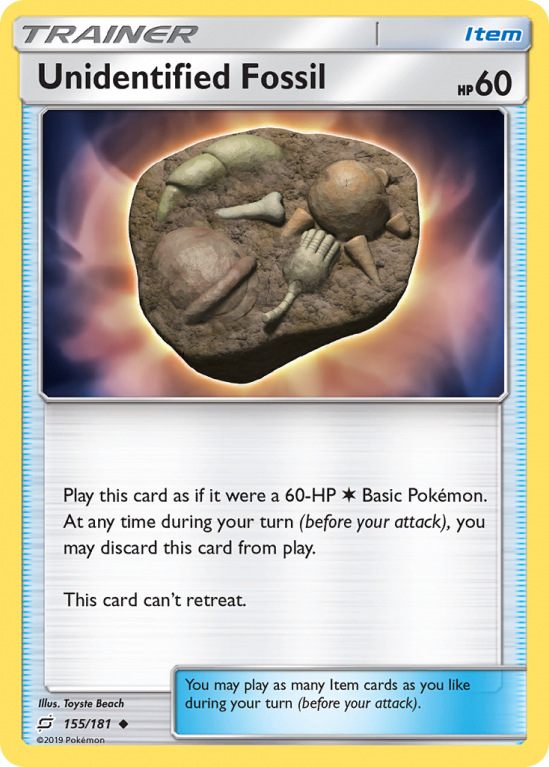 Unidentified Fossil 155/181 Sun & Moon Team Up