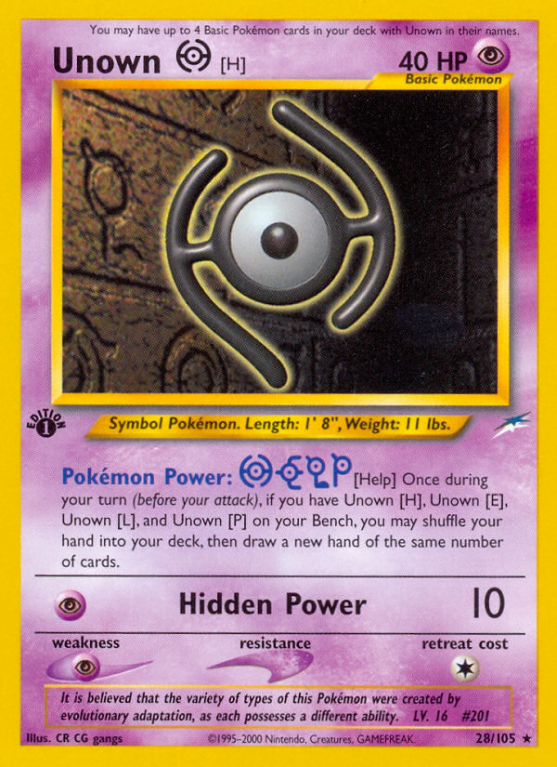 Unown [H] 28/113 Neo Neo Destiny