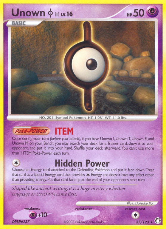 Unown I 37/123 Diamond & Pearl Mysterious Treasures