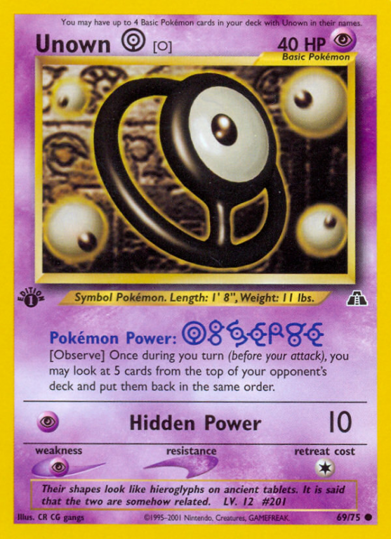 Unown [O] 69/75 Neo Neo Discovery