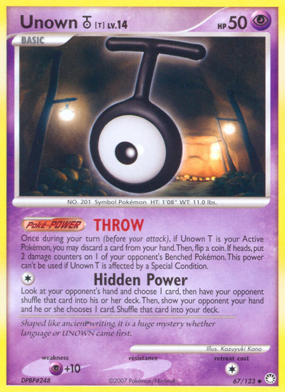 Unown T 67/123 Diamond & Pearl Mysterious Treasures