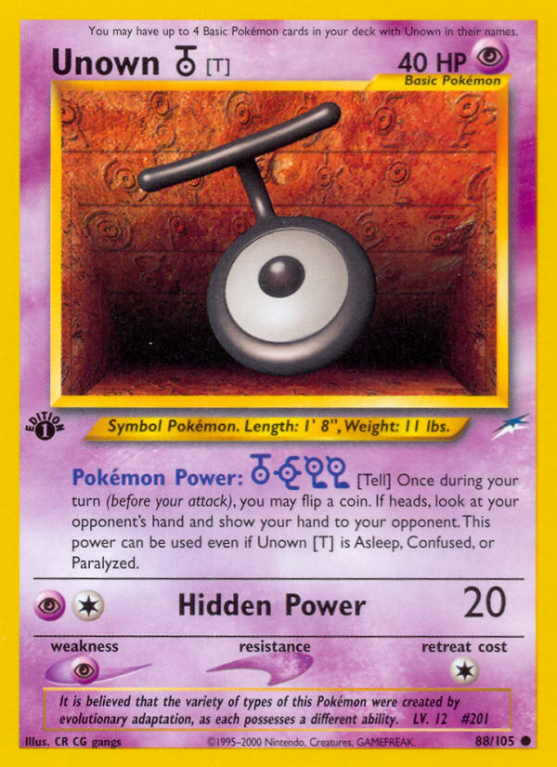 Unown [T] 88/113 Neo Neo Destiny