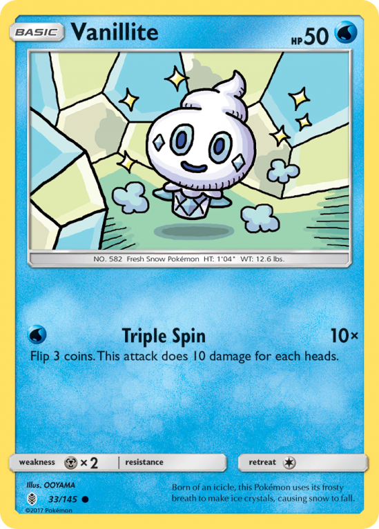 Vanillite 33/145 Sun & Moon Guardians Rising