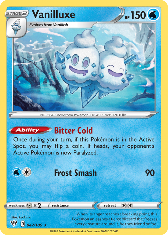 Vanilluxe 47/189 Sword & Shield Darkness Ablaze