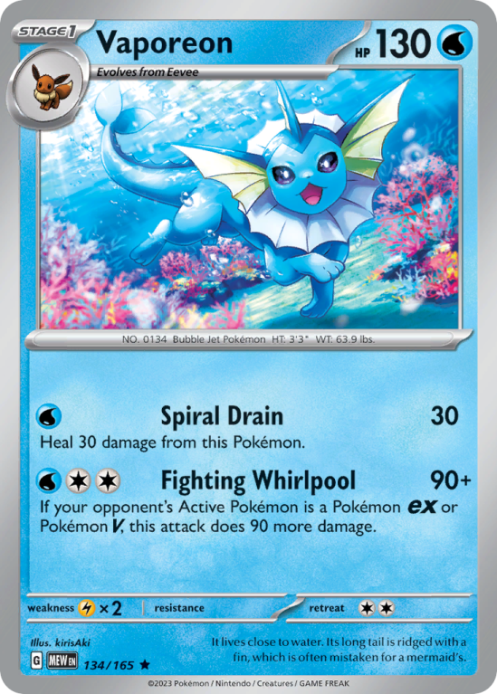 Vaporeon 134/165 Scarlet & Violet 151