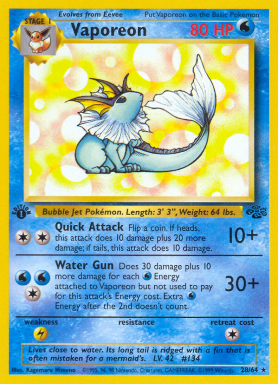 Vaporeon 28/64 Base Jungle