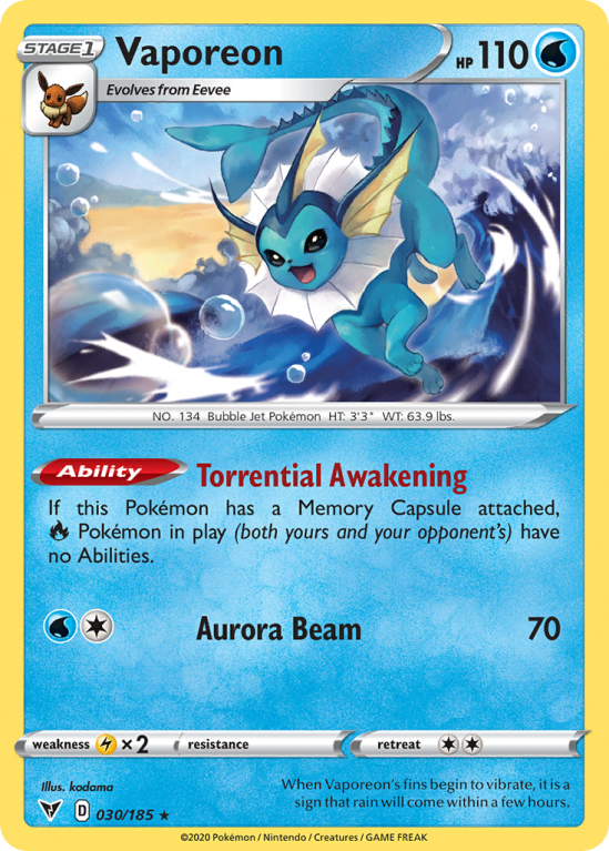 Vaporeon 30/185 Sword & Shield Vivid Voltage