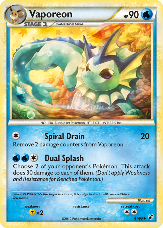 Vaporeon 41/90 HeartGold & SoulSilver HS—Undaunted