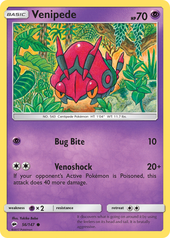 Venipede 56/147 Sun & Moon Burning Shadows