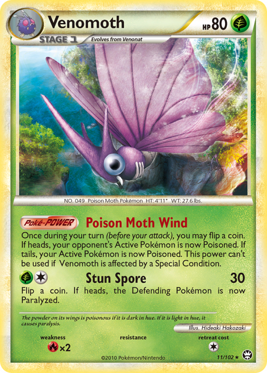 Venomoth 11/102 HeartGold & SoulSilver HS—Triumphant