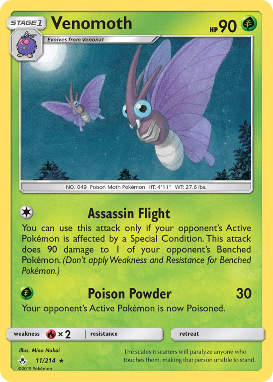 Venomoth 11/214 Sun & Moon Unbroken Bonds