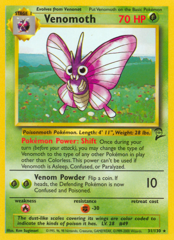 Venomoth 31/130 Base Base Set 2