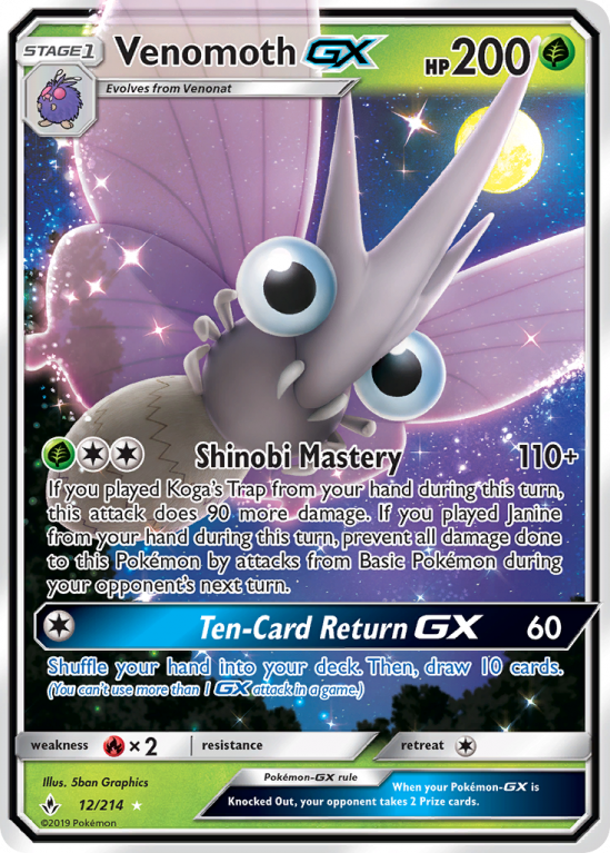 Venomoth-GX 12/214 Sun & Moon Unbroken Bonds