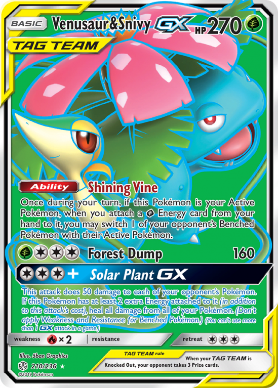 Venusaur & Snivy-GX 210/236 Sun & Moon Cosmic Eclipse