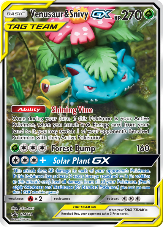 Venusaur & Snivy-GX SM229/156 Sun & Moon SM Black Star Promos