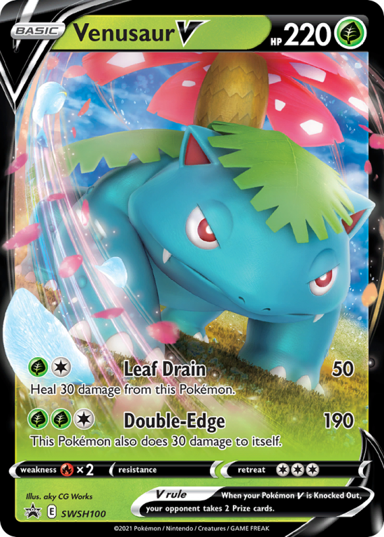 Venusaur V SWSH100/103 Sword & Shield SWSH Black Star Promos
