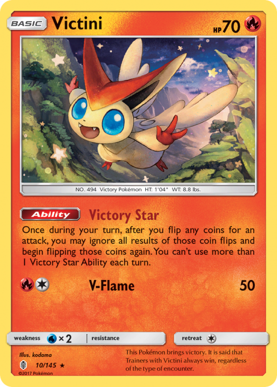 Victini 10/145 Sun & Moon Guardians Rising