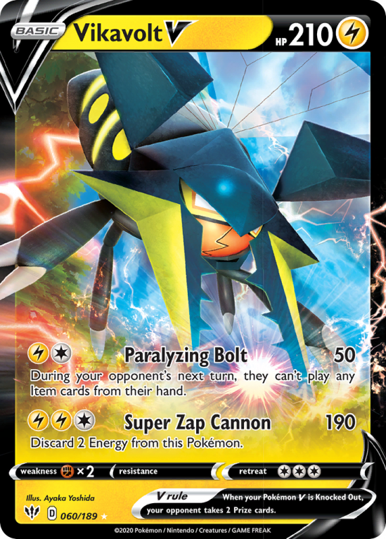 Vikavolt V 60/189 Sword & Shield Darkness Ablaze