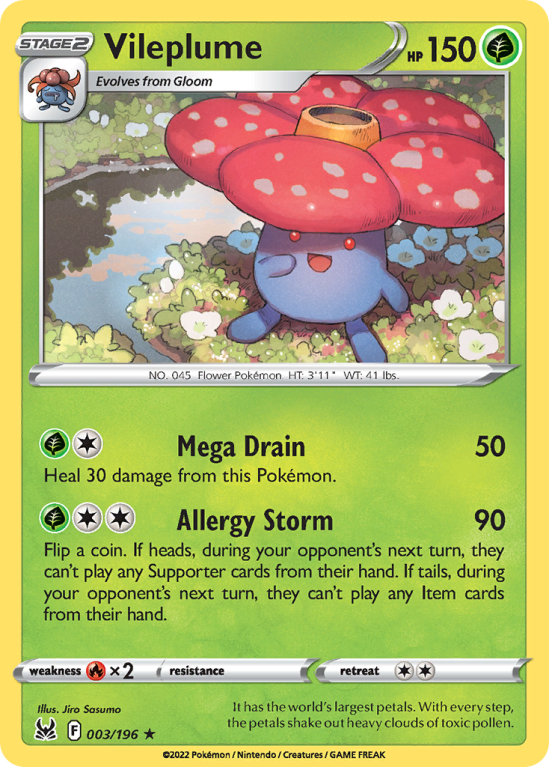 Vileplume 3/196 Sword & Shield Lost Origin