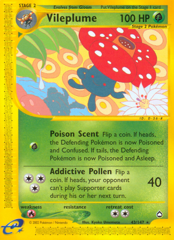Vileplume 43/186 E-Card Aquapolis
