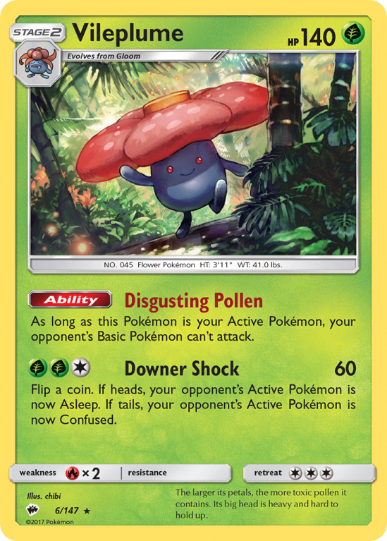 Vileplume 6/147 Sun & Moon Burning Shadows