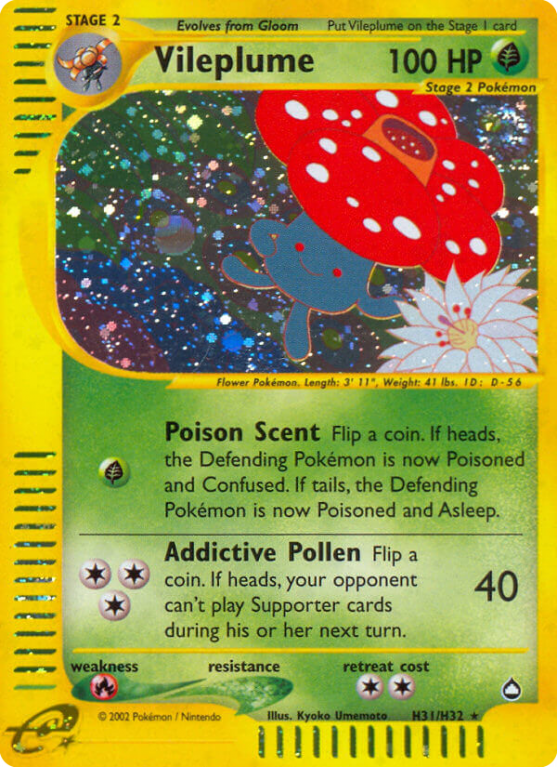 Vileplume H31/186 E-Card Aquapolis