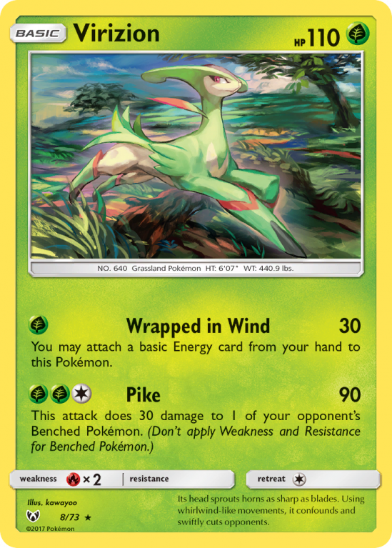 Virizion 8/73 Sun & Moon Shining Legends