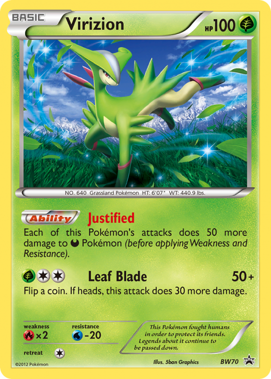 Virizion BW70/101 Black & White BW Black Star Promos