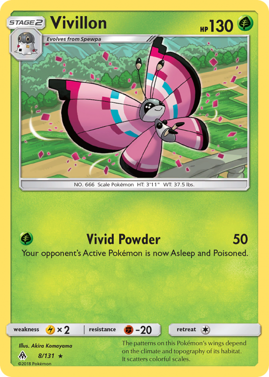 Vivillon 8/131 Sun & Moon Forbidden Light