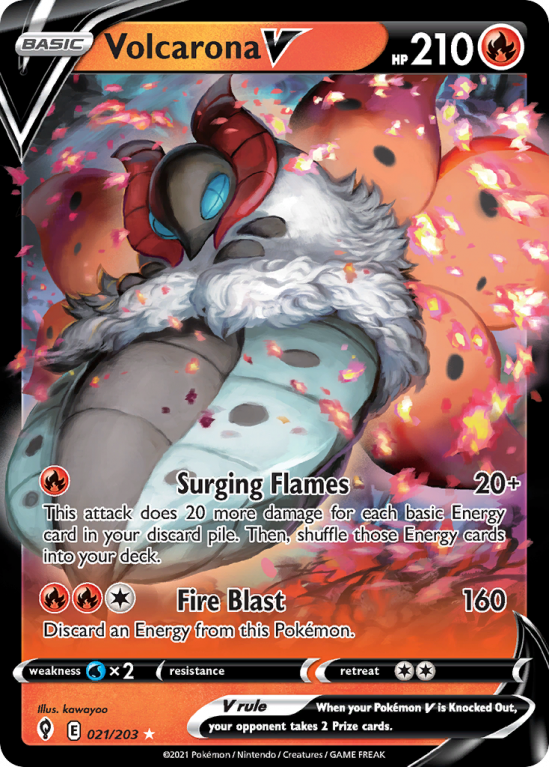 Volcarona V 21/203 Sword & Shield Evolving Skies