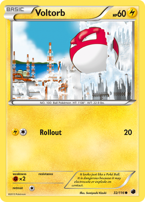 Voltorb 32/116 Black & White Plasma Freeze