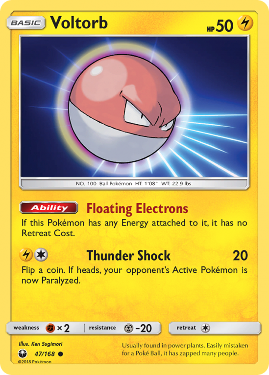Voltorb 47/168 Sun & Moon Celestial Storm
