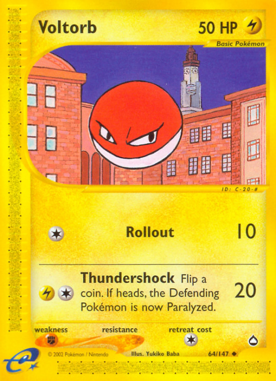 Voltorb 64/186 E-Card Aquapolis
