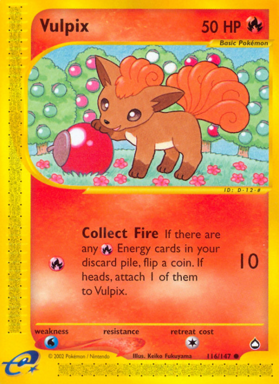 Vulpix 116/186 E-Card Aquapolis