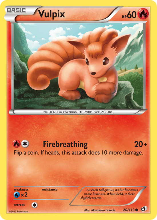 Vulpix 20/113 Black & White Legendary Treasures