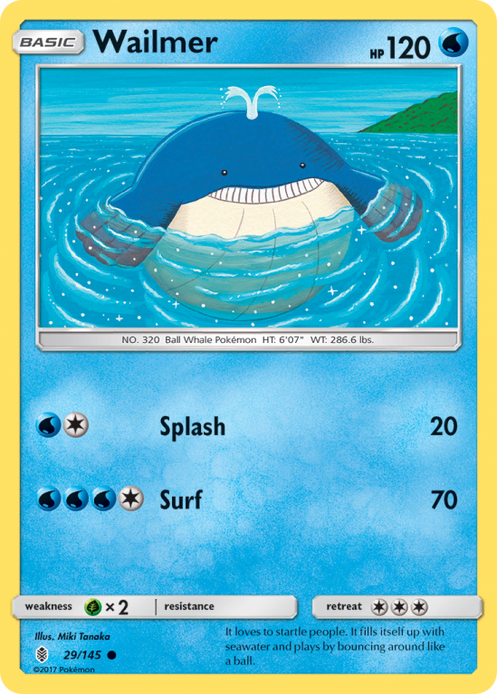 Wailmer 29/145 Sun & Moon Guardians Rising