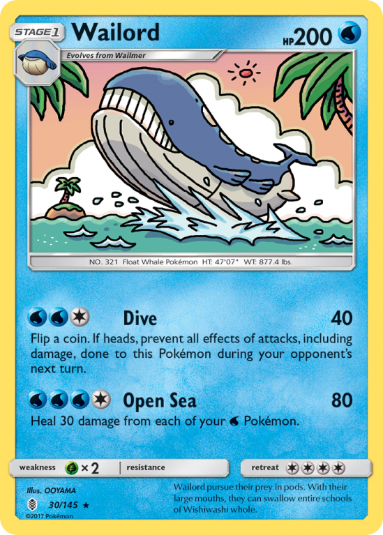 Wailord 30/145 Sun & Moon Guardians Rising