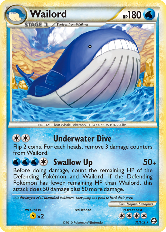 Wailord 31/102 HeartGold & SoulSilver HS—Triumphant